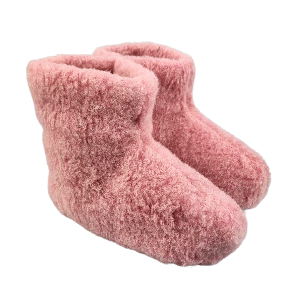 sloffen roze 100% wol